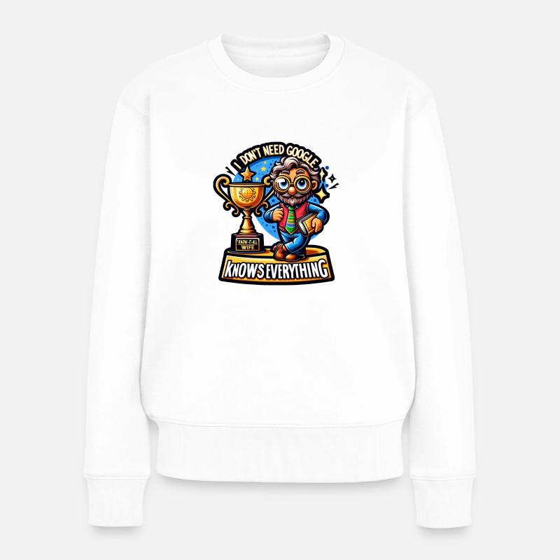 Je n’ai pas besoin de google - Pull Premium bio Femme - blanc