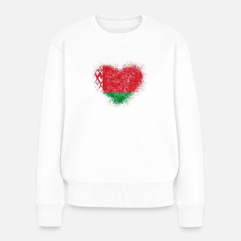 Weißrussland - Frauen Premium Bio Pullover - Weiß