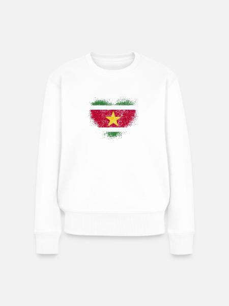 Suriname - Frauen Premium Bio Pullover - Weiß