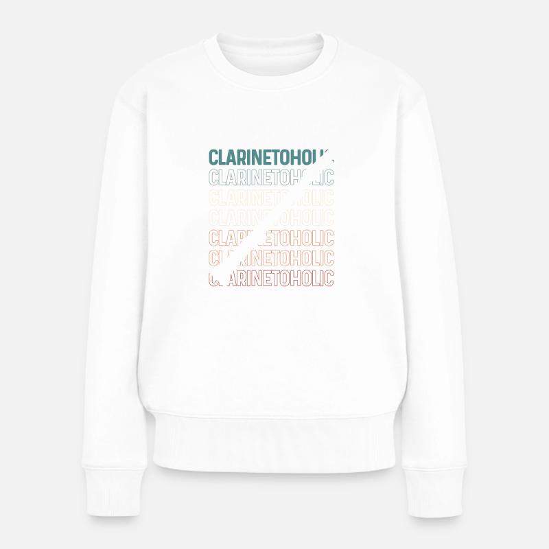 Clarinettologue Drôle De Clarinetteur - Pull Premium bio Femme - blanc