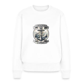 L’ancre et la voile préparent les marins à l’aventure - Pull Premium bio Femme - blanc - Devant - Julia (174cm)