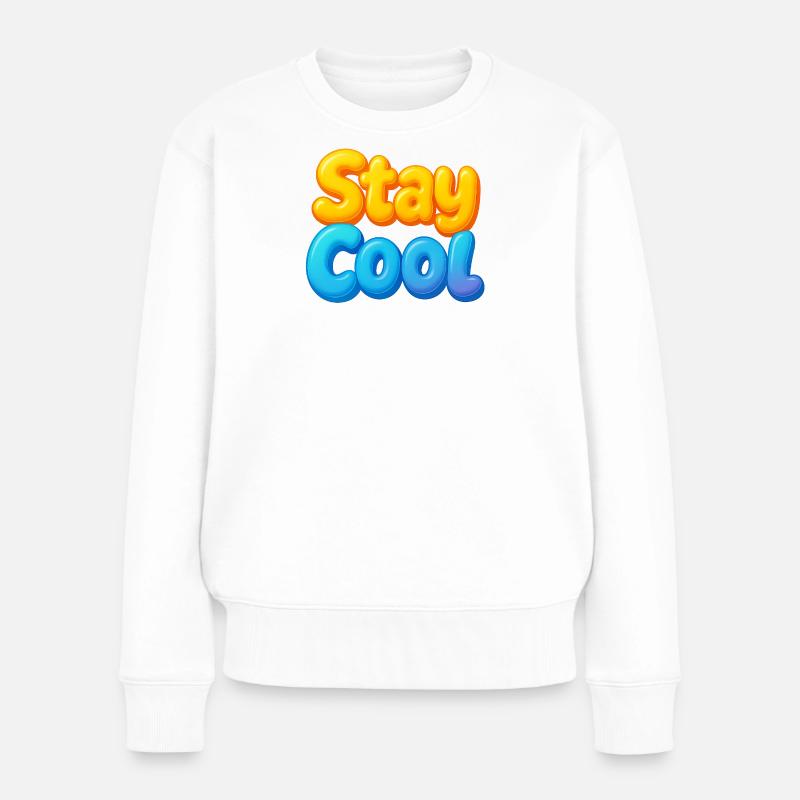 Bunte Wolken Spruch Design - Frauen Premium Bio Pullover - Weiß