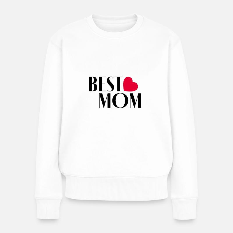 Best Mom Heart - Frauen Premium Bio Pullover - Weiß