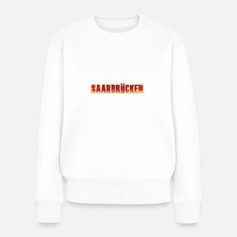 Saarbrücken - Frauen Premium Bio Pullover - Weiß