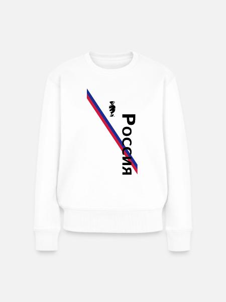 Poccnr - Russia - Russland - Frauen Premium Bio Pullover - Weiß
