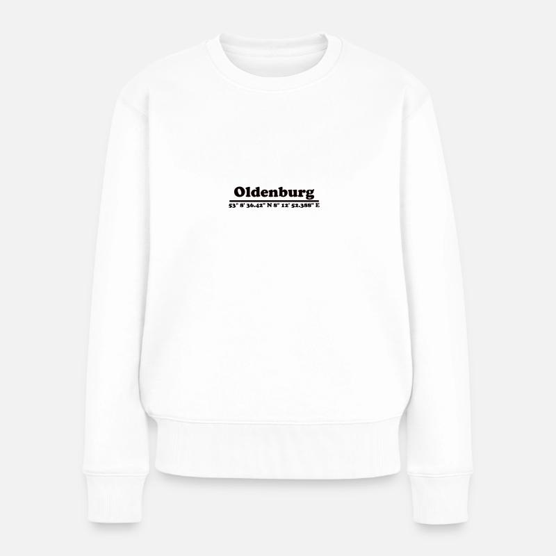 Oldenburg Koordinaten - Frauen Premium Bio Pullover - Weiß