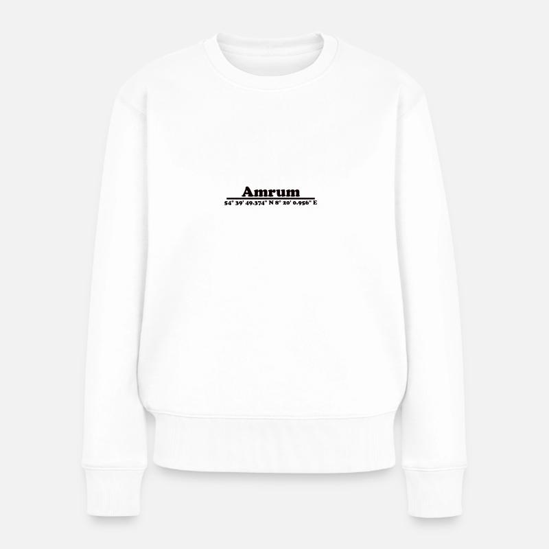 Amrum Koordinaten - Frauen Premium Bio Pullover - Weiß
