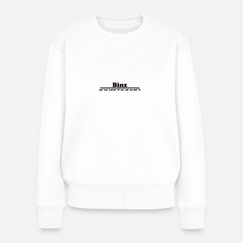 Binz Koordinaten - Frauen Premium Bio Pullover - Weiß