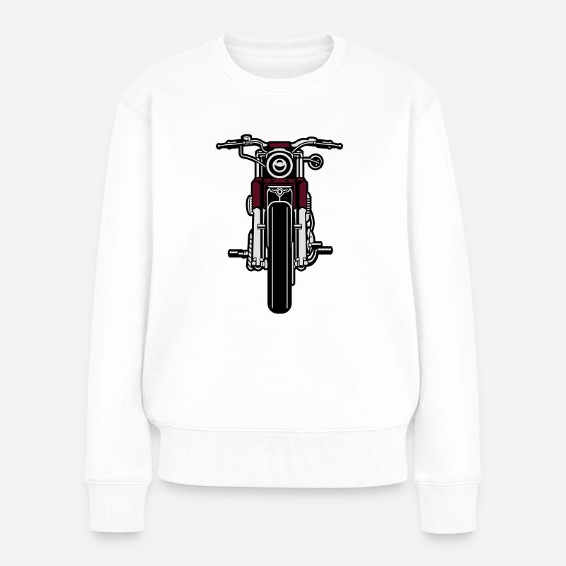 Motorrad - Frauen Premium Bio Pullover - Weiß