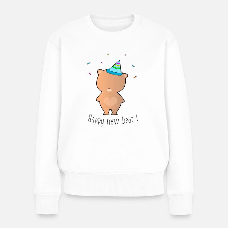 Happy new bear ! - Pull Premium bio Femme - blanc