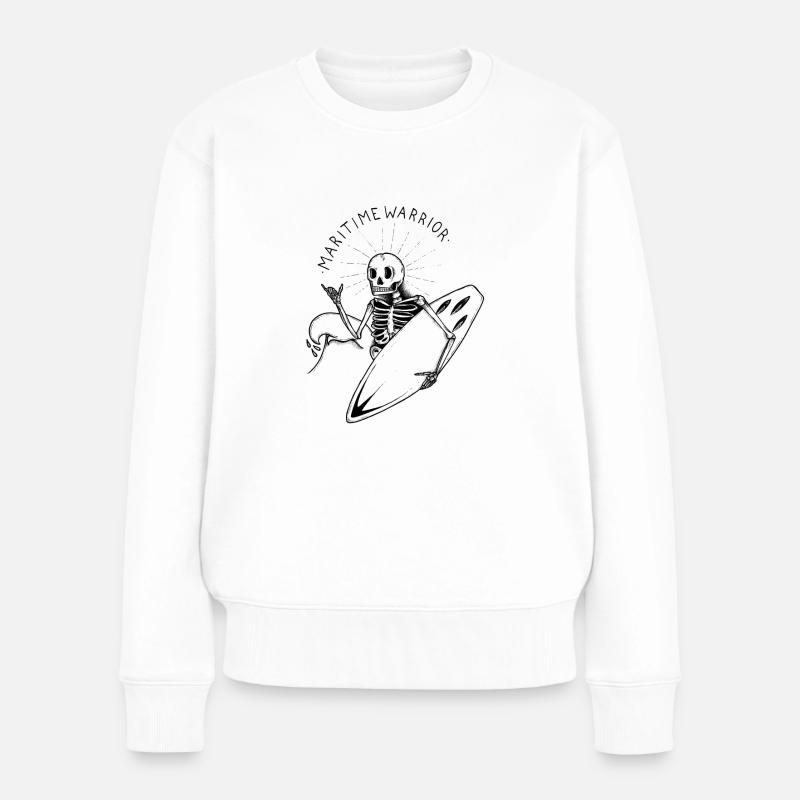 Keep on Surfing - Frauen Premium Bio Pullover - Weiß
