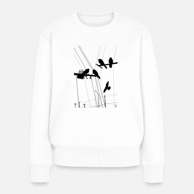 AD Birds - Frauen Premium Bio Pullover - Weiß