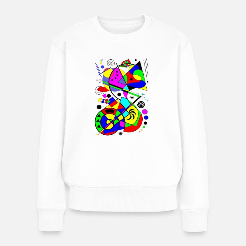 art abstrait motif coloré formes de peintures multicolores - Pull Premium bio Femme - blanc