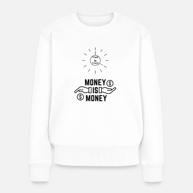 Time is Time - Frauen Premium Bio Pullover - Weiß