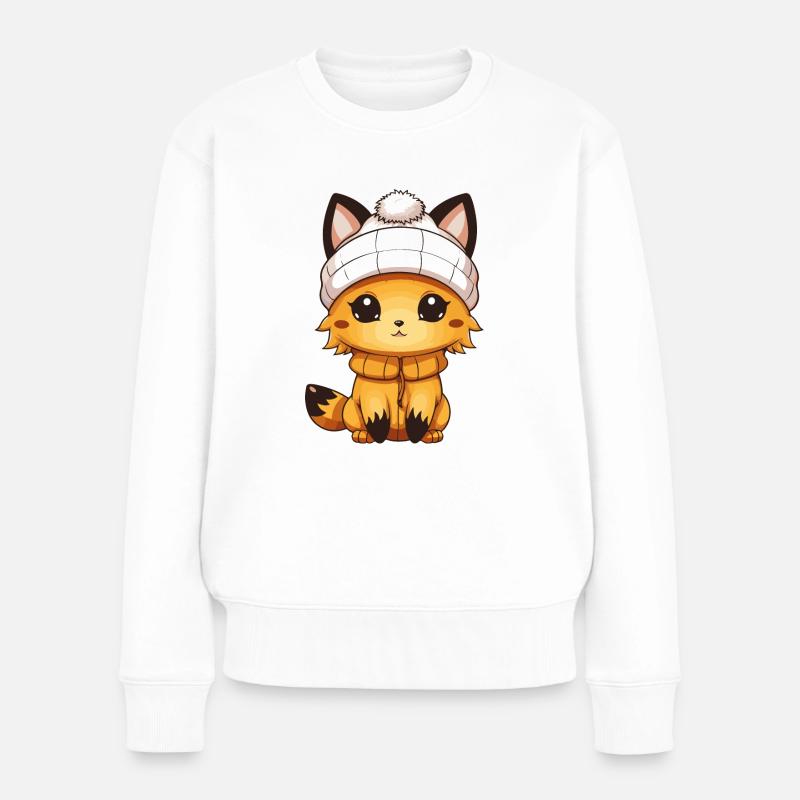 Fuchs Comic - Frauen Premium Bio Pullover - Weiß