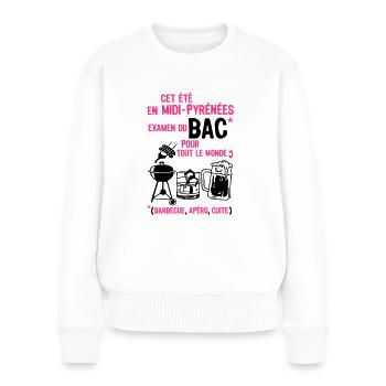 Fach Midi Pyrenees Öffnung gekocht Grill Bier - Frauen Premium Bio Pullover - Weiß - Vorne - Julia (174cm)