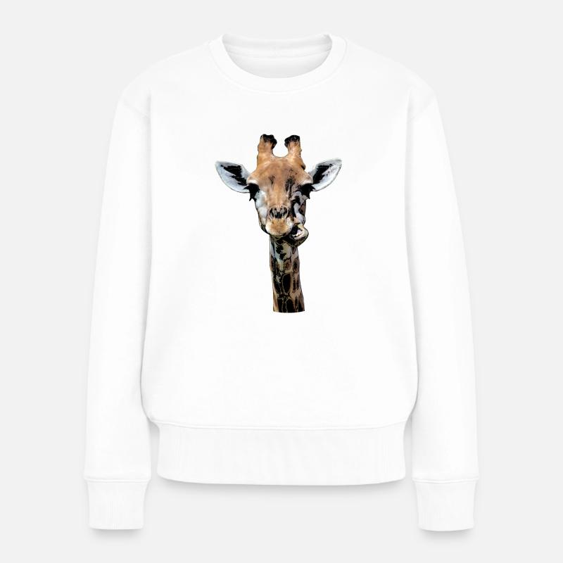 girafe drôle à mâcher - Pull Premium bio Femme - blanc