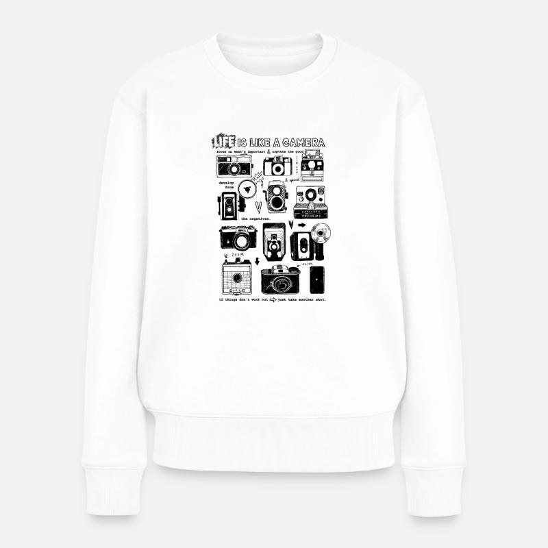 Camera - Frauen Premium Bio Pullover - Weiß