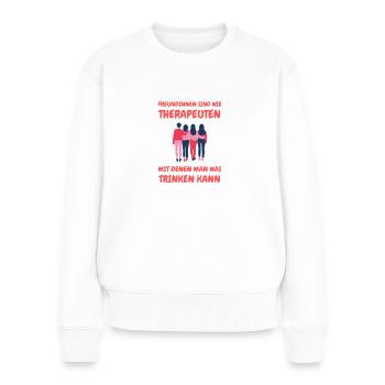 Freundinnen beste Freundschaft Geschenk Party - Frauen Premium Bio Pullover - Weiß - Vorne - Julia (174cm)