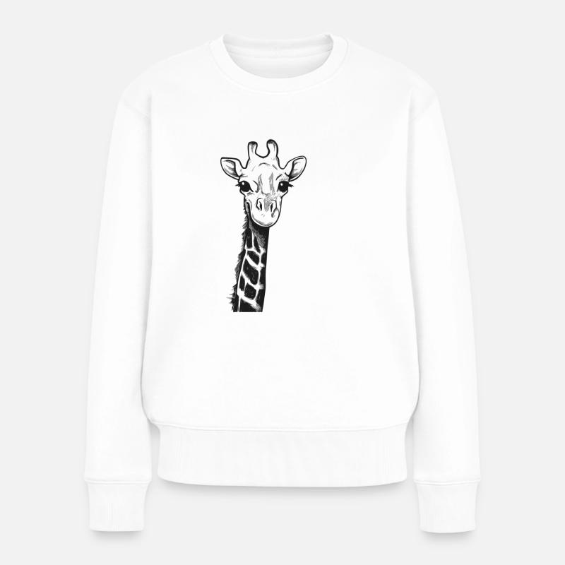 Giraffe - Frauen Premium Bio Pullover - Weiß
