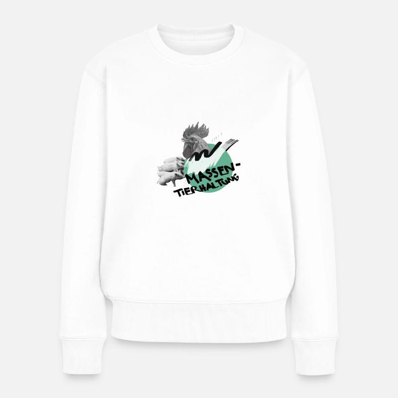 NOAH Massentierhaltung - Frauen Premium Bio Pullover - Weiß