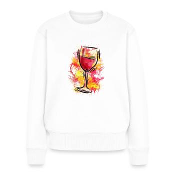 Verre à vin rouge vin art - Pull Premium bio Femme - blanc - Devant - Julia (174cm)
