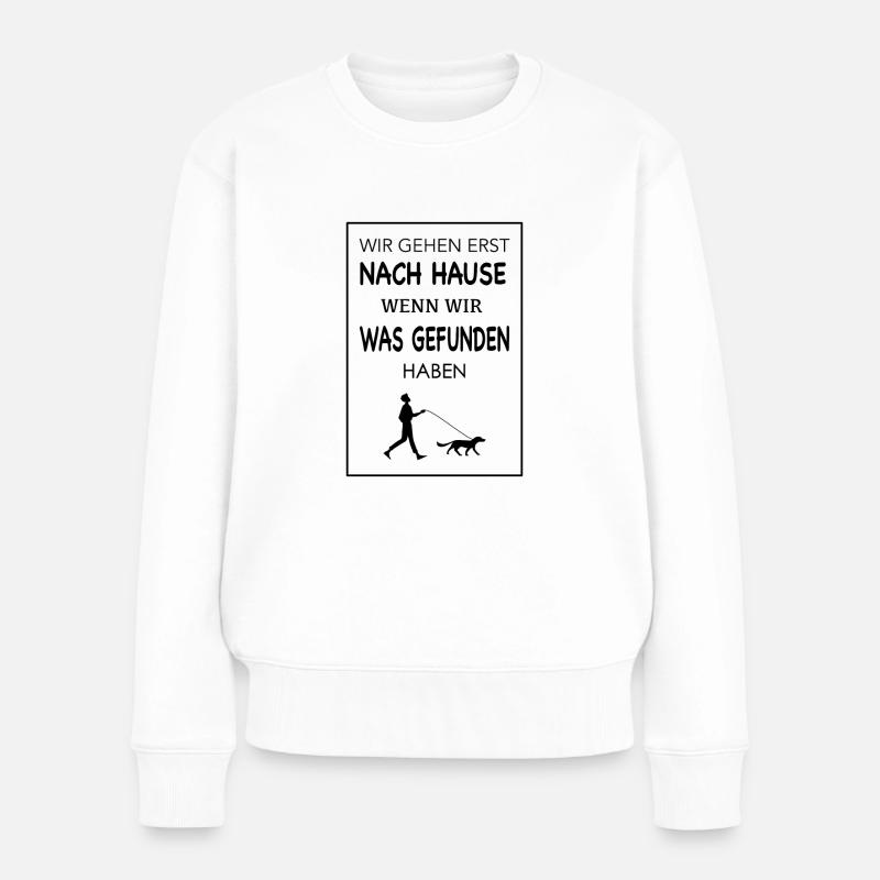 Trüffel Sammler Design Hund spazieren Trüffelsuche - Frauen Premium Bio Pullover - Weiß