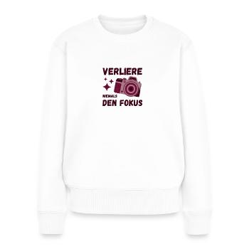 Fotograf Objektiv Spiegelreflex Blende geschenk - Frauen Premium Bio Pullover - Weiß - Vorne - Julia (174cm)