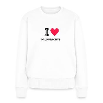 Grundrechte Grundgesetz Politik widerstand demo - Frauen Premium Bio Pullover - Weiß - Vorne - Julia (174cm)