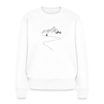 vélo nature été montagne vélo de course cadeau - Pull Premium bio Femme - blanc - Devant - Julia (174cm)