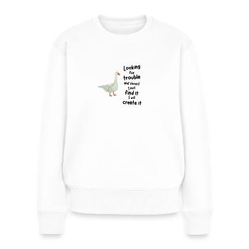 Gans Gaming Natur Vogel Meme geschenk online - Frauen Premium Bio Pullover - Weiß - Vorne - Julia (174cm)