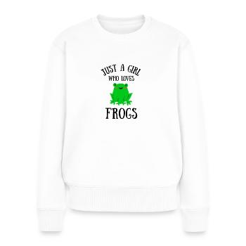 Frosch tiere frösche Quak lustig grün natur - Frauen Premium Bio Pullover - Weiß - Vorne - Julia (174cm)