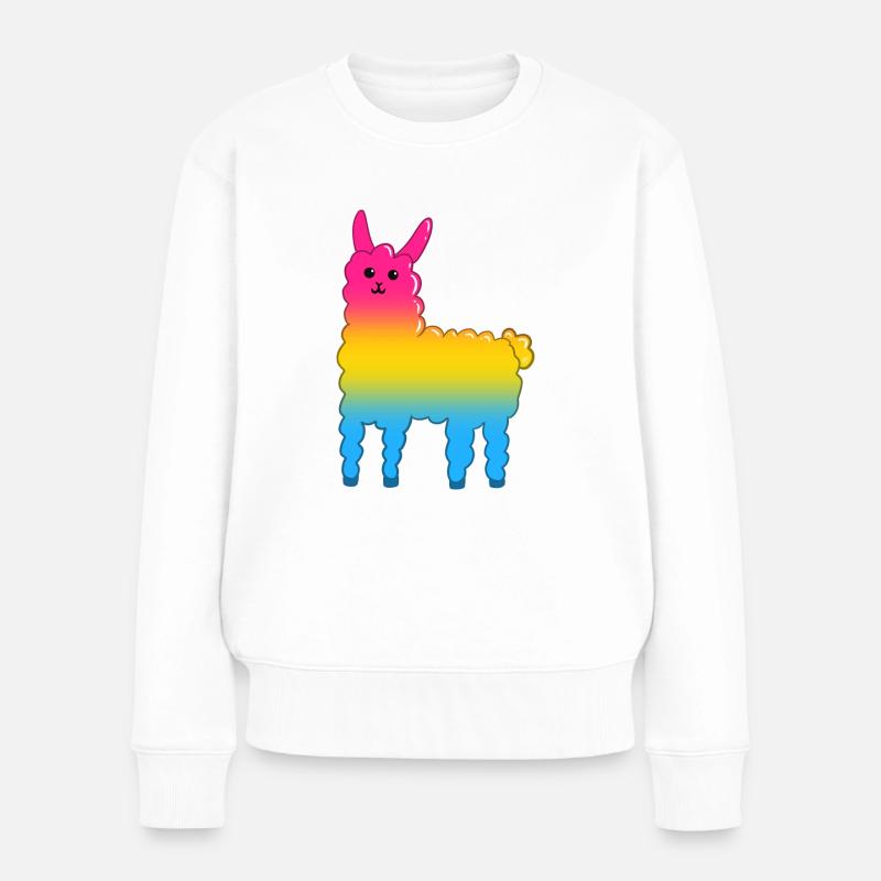 Lamapfanne - Frauen Premium Bio Pullover - Weiß