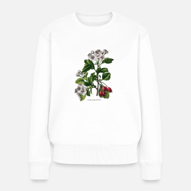 Weißdorn - Frauen Premium Bio Pullover - Weiß