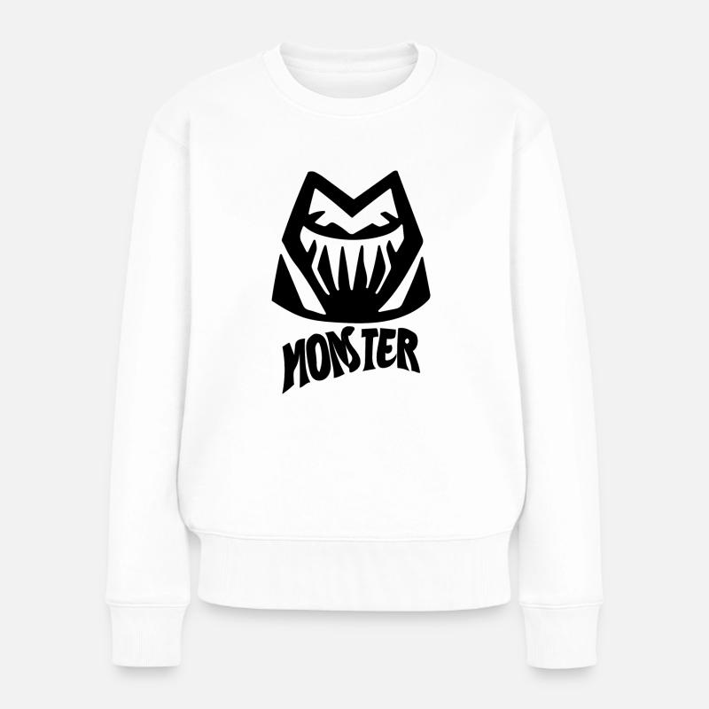 Monster #2 - Frauen Premium Bio Pullover - Weiß