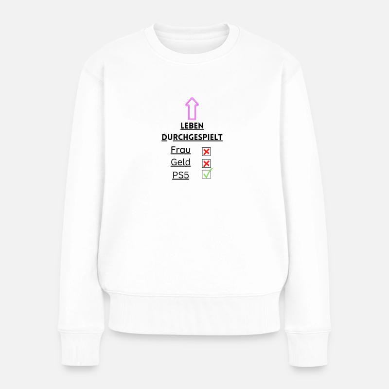 Leben - Frauen Premium Bio Pullover - Weiß