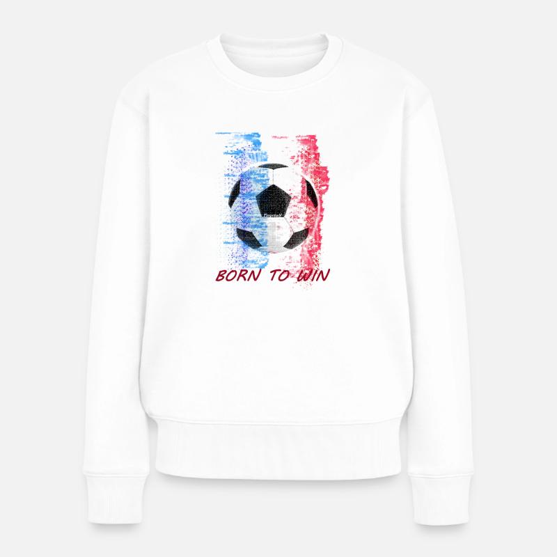 Fußball - Frauen Premium Bio Pullover - Weiß