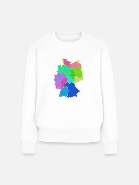 Bundesländer Deutschland Karte - Frauen Premium Bio Pullover - Weiß