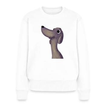 Lustiger Hund - Frauen Premium Bio Pullover - Weiß - Vorne - Julia (174cm)
