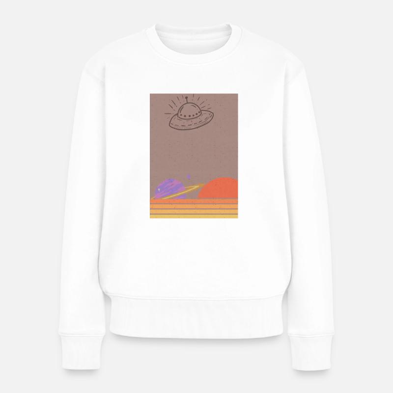 Retro Sunshine - Frauen Premium Bio Pullover - Weiß