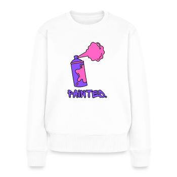 Painted - Lila/Pink - Frauen Premium Bio Pullover - Weiß - Vorne - Julia (174cm)