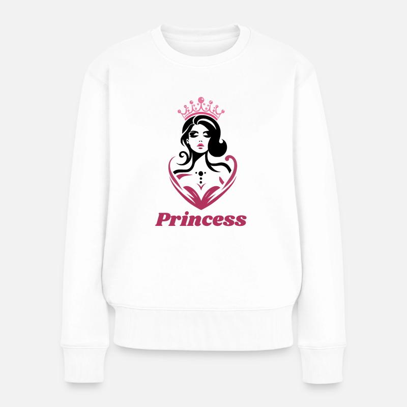 Prinzessin - Frauen Premium Bio Pullover - Weiß