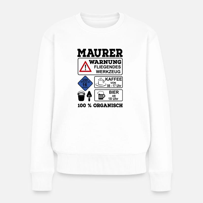 Bricklayer - Women's Premium Organic Jumper - white