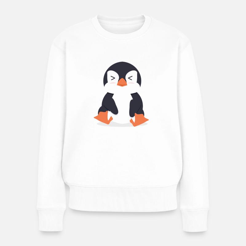 Pinguin - Frauen Premium Bio Pullover - Weiß