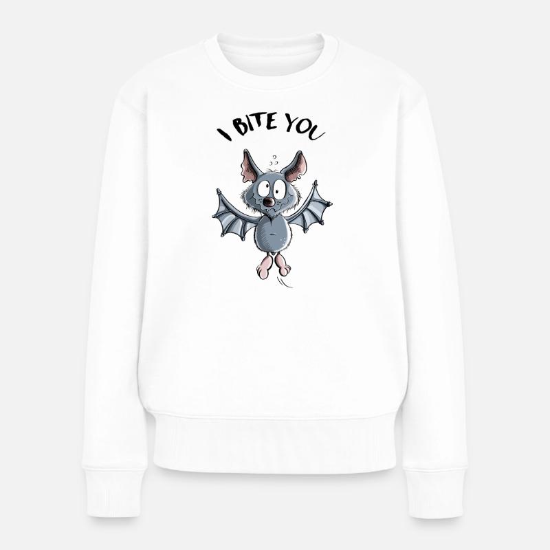 I Bite You Fledermaus - Comic - Frauen Premium Bio Pullover - Weiß