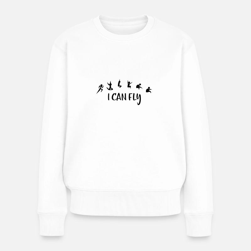 Weitsprung - Frauen Premium Bio Pullover - Weiß