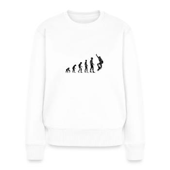 Evolution Skateboarder Skateboard Skater Skate - Frauen Premium Bio Pullover - Weiß - Vorne - Julia (174cm)