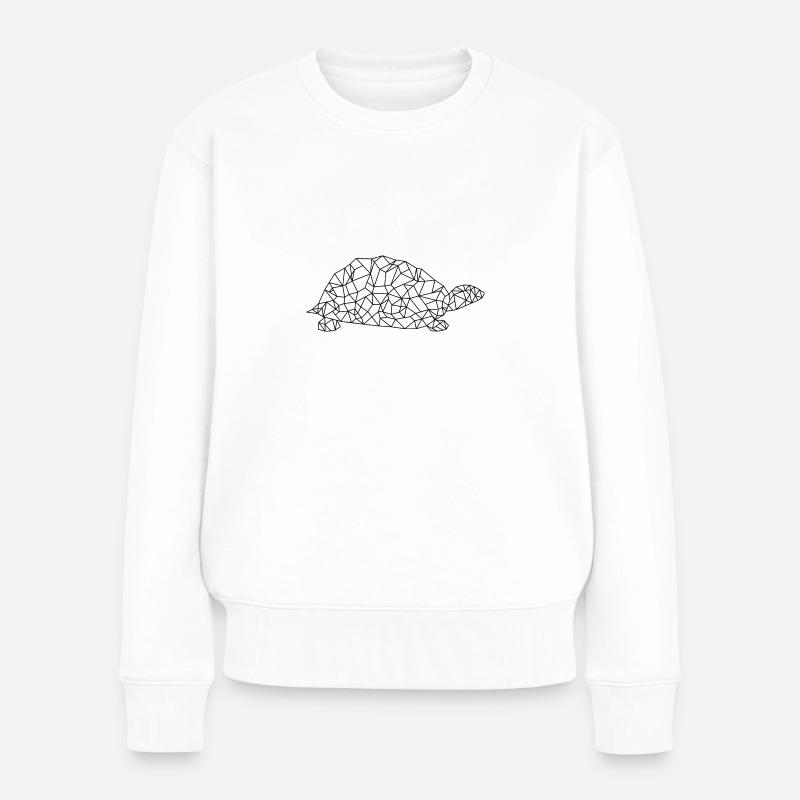 Turtle Polygon - Frauen Premium Bio Pullover - Weiß