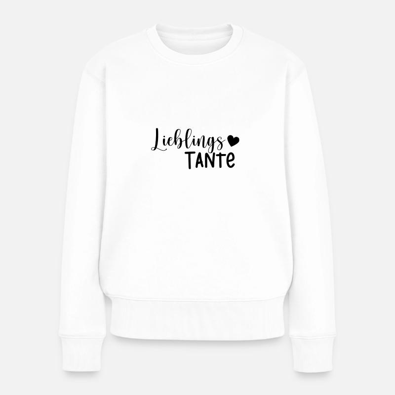 Lieblings Tante Geschenkidee - Frauen Premium Bio Pullover - Weiß