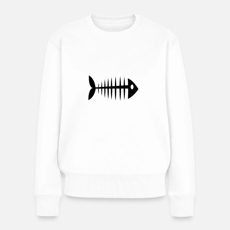 Fischgräte Geschenkidee - Frauen Premium Bio Pullover - Weiß